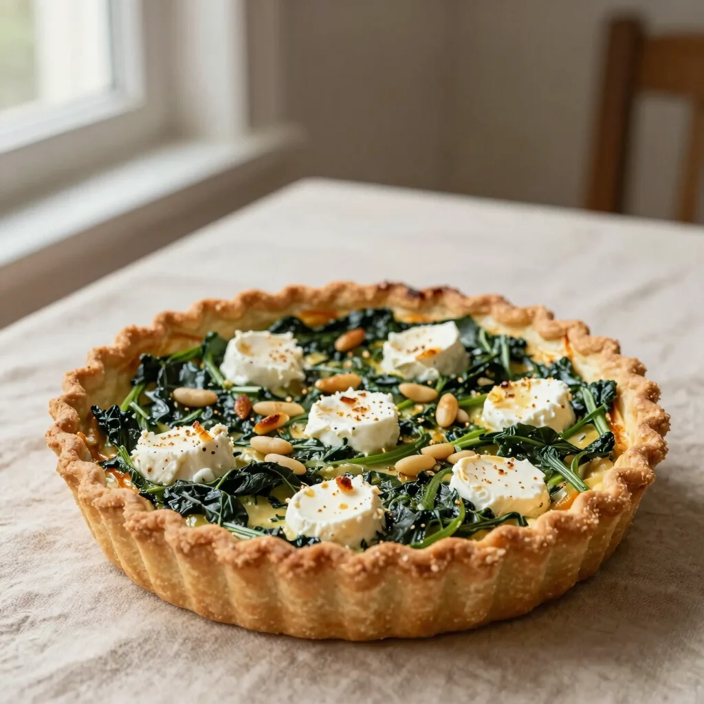 Quiche de Espinacas y Piñones